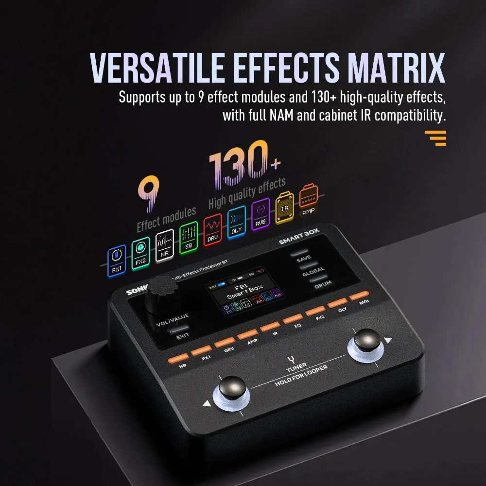 SONICAKE Smart Box Digital Multi-Effects Processor for Guitar Bass