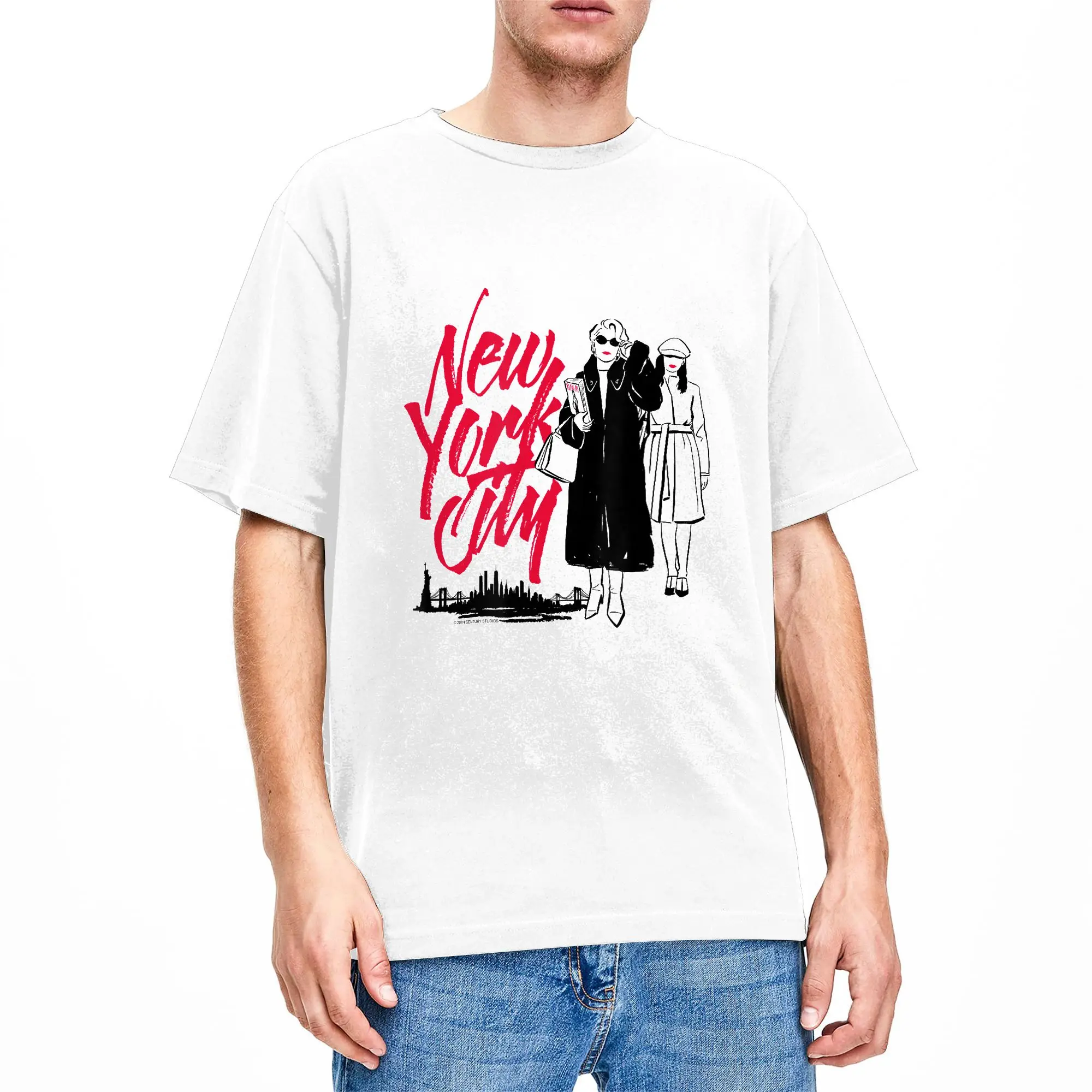 Streetwear T-Shirt The Devil Wears Pradad   Pure Cotton T-Shirts New York City Fashion Tee Shirt for Male Summer Y2K Clothes