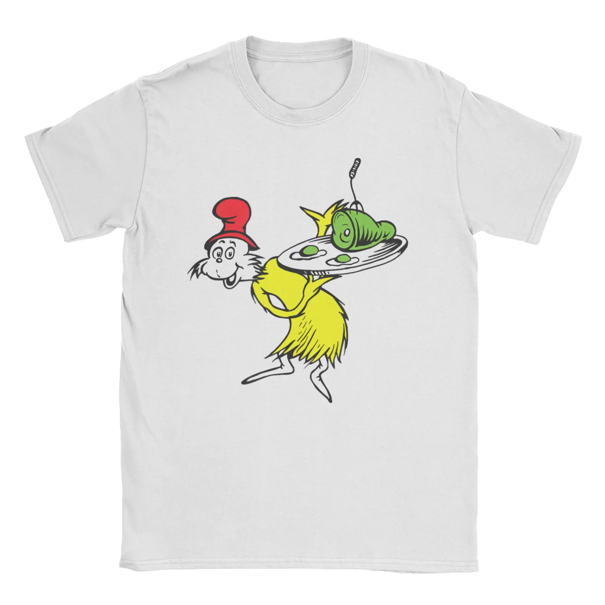 Dr. Seuss Characters Read  Men T Shirt  Novelty Tees Short Sleeve Crew Neck T-Shirt Pure Cotton Graphic Clothes