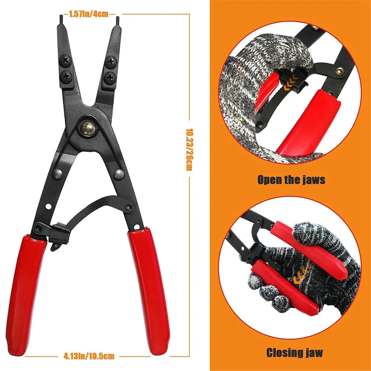 Popular_38700 Spindle Snap Ring Pliers for Installation of Circlips, Red