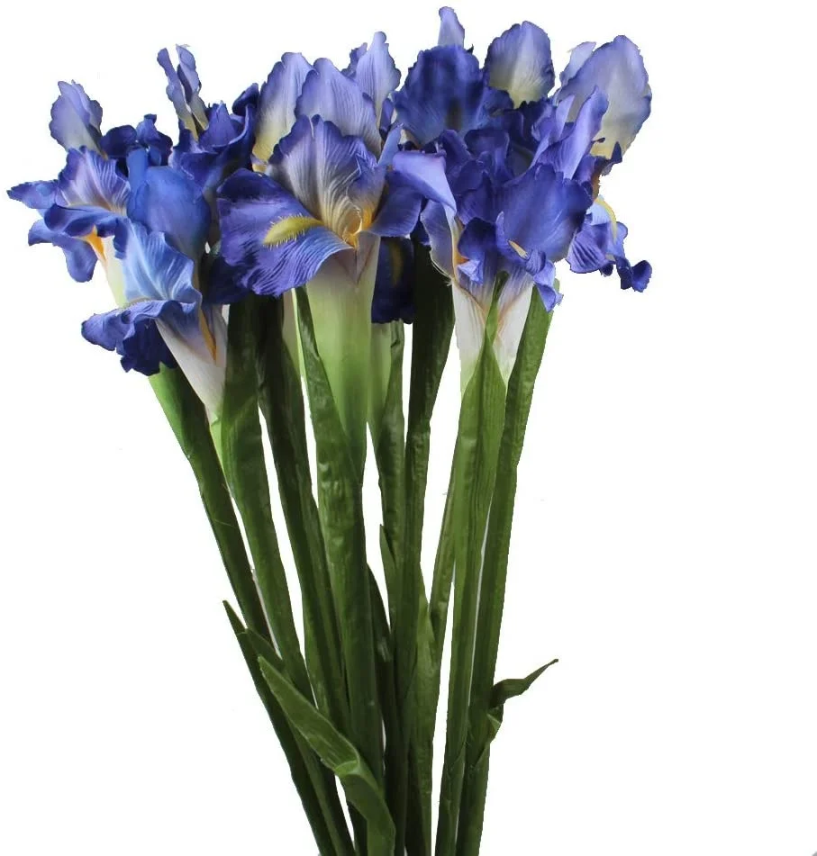 6pc Artificial Iris Flowers Real Touch Silk Flowers for Wedding Party Bouquets Home Decor