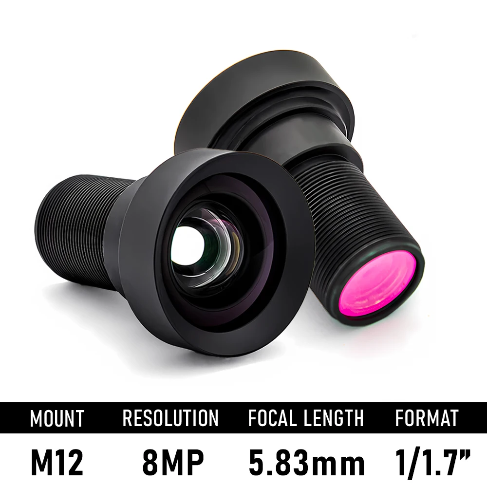 

8MP HD CCTV Security Camera Lens 5.83mm No Distortion Aperture F1.6 Format 1/1.7" With 650nm IR Filter For Surveillance Camera