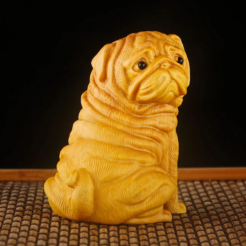 

JM001-7x6x4,5 см резная фотография-милая собака (бульдог) Shar Pei Dog