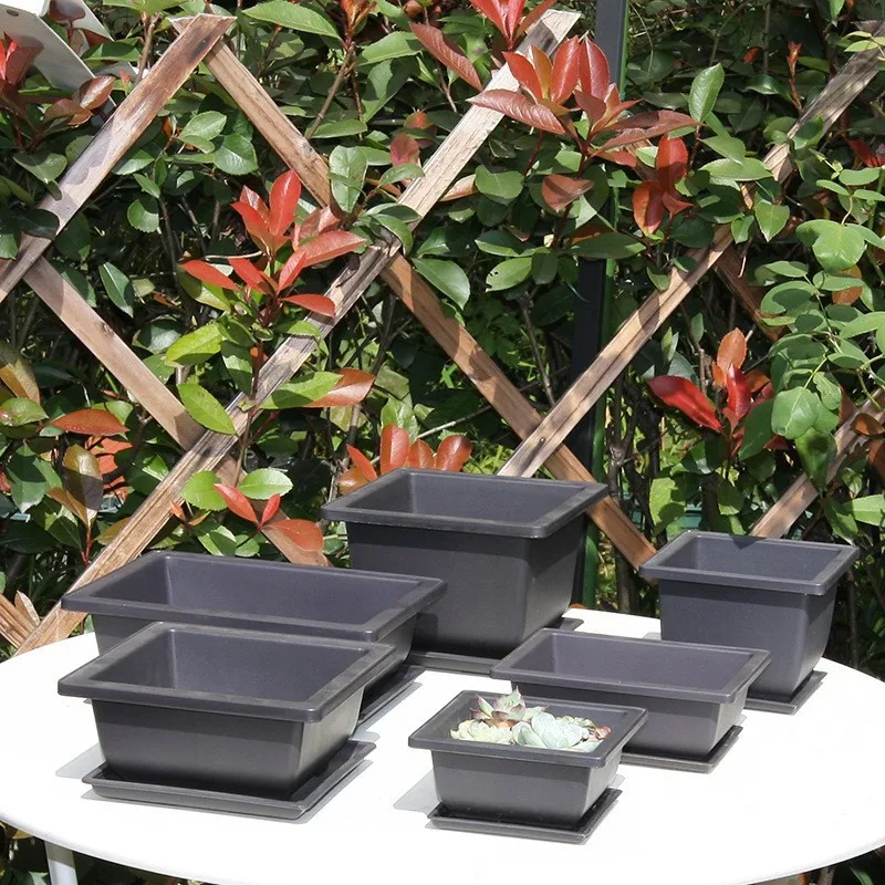 Durable Plastic Nursery Pot Succulent Planter Purple Sand Bonsai Container Breathable Indoor Garden Decoration Pots