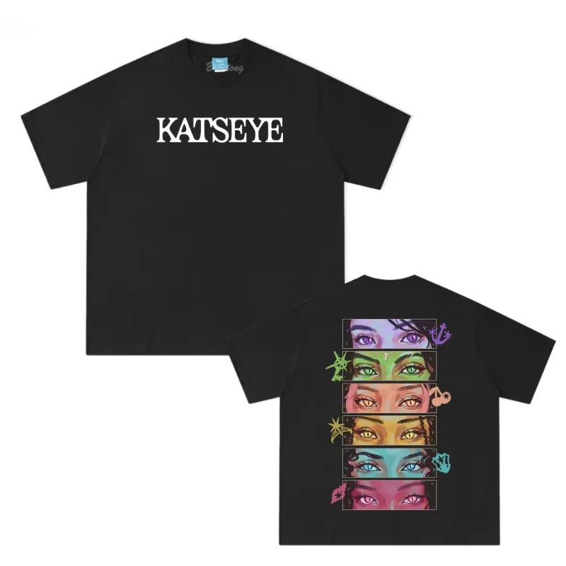 الكورية فتاة مجموعة KATSEYE تي شيرت جديد مانغا StyleTee-shirt الصيف قمة الموضة للرجال والنساء جولة الرقبة Ropa Mujer الاتجاه