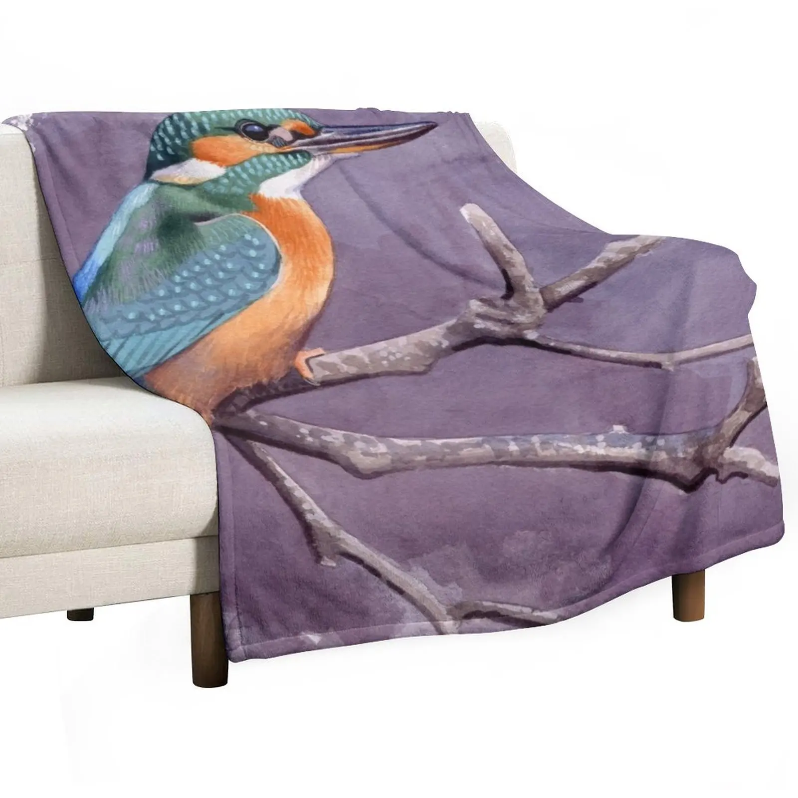 Common Kingfisher Throw Blanket Thin warm for winter Luxury Throw Decorative Throw Luxury Designer valentine gift ideas Blankets