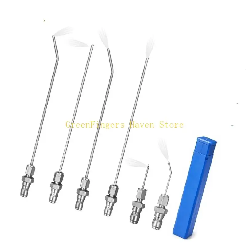 F68D 6Pieces High Pressure Water Jet Nozzles Set Straight/Bent Tip Cleaning Nozzles For Home Appliance And Garden Care