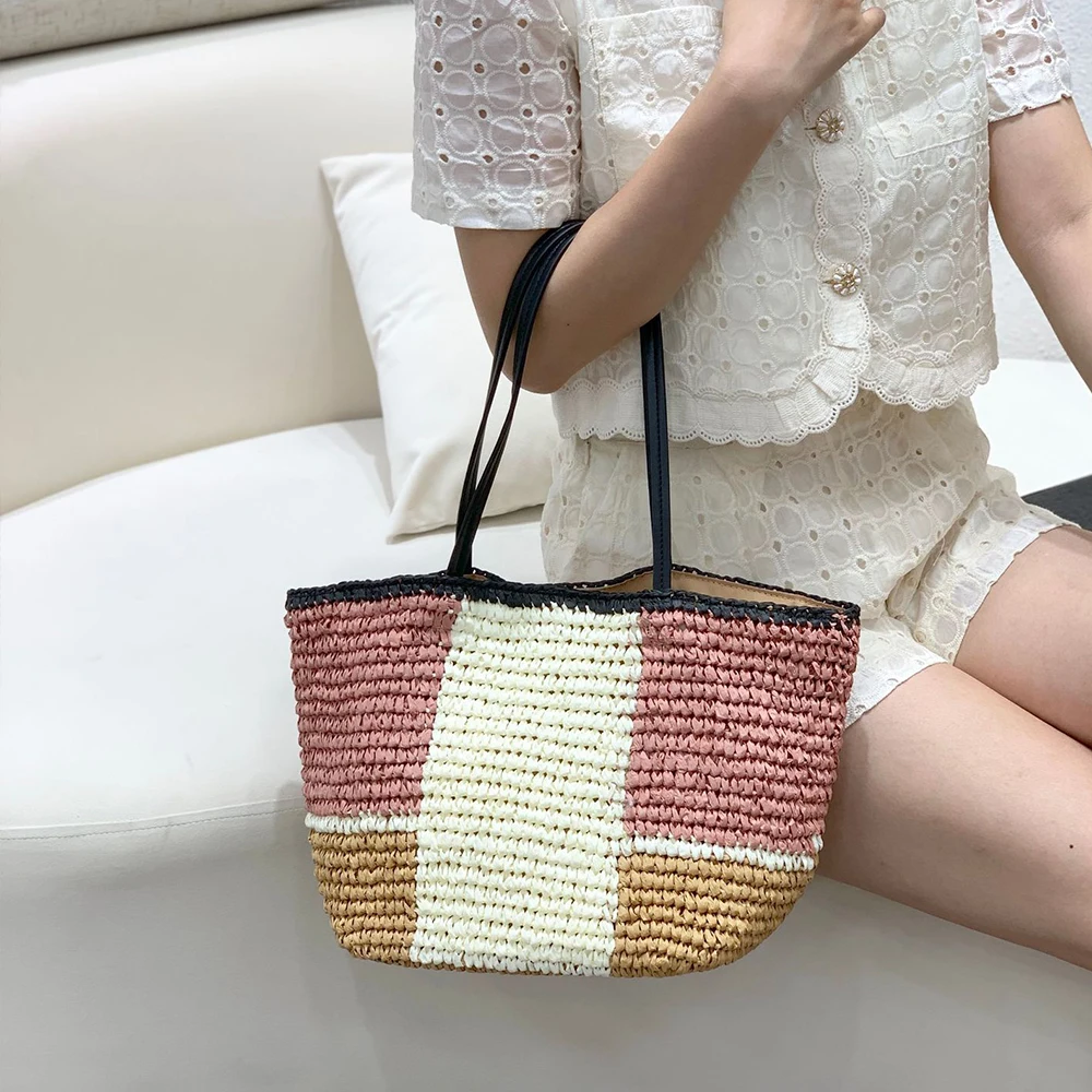 Kleur Patchwork Strandtassen V - Paper Straw Color recensie en prijs