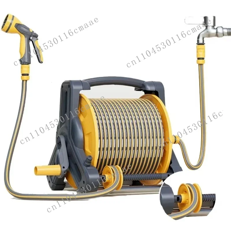 40M Retractable Garden Hose Reel Set Wall‑Mount Heavy‑Duty Portable High Pressure Water Hose Reel For Household Garden Use
