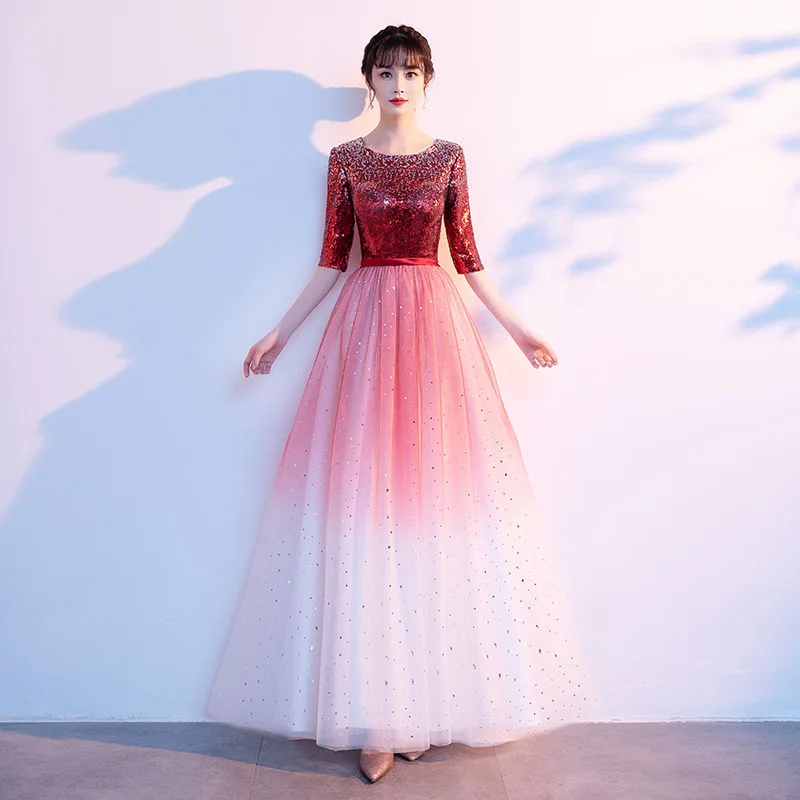 

Элегантное женское традиционное длинное платье вьетнамского цвета, винтажное свадебное вечернее платье Cheongsam, хор, сценическое шоу, танцевальный костюм