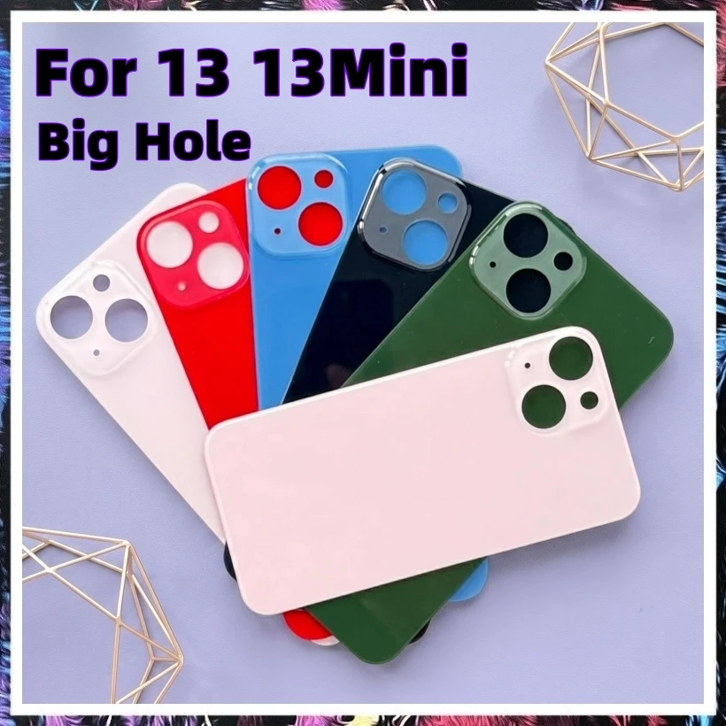 

1PCS OEM Unibody an 2in1 Back Glass Solid Color Apply to For iPhone 13 Mini Rear Cover Door Replacing Repair Housing Glass