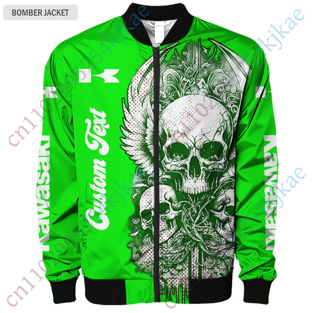 

Kawasaki Jacket For Men Clothing Harajuku Bomber Jacket Winter Baseball Uniform Lightweight Men's clothing Thick Coat Streetwear