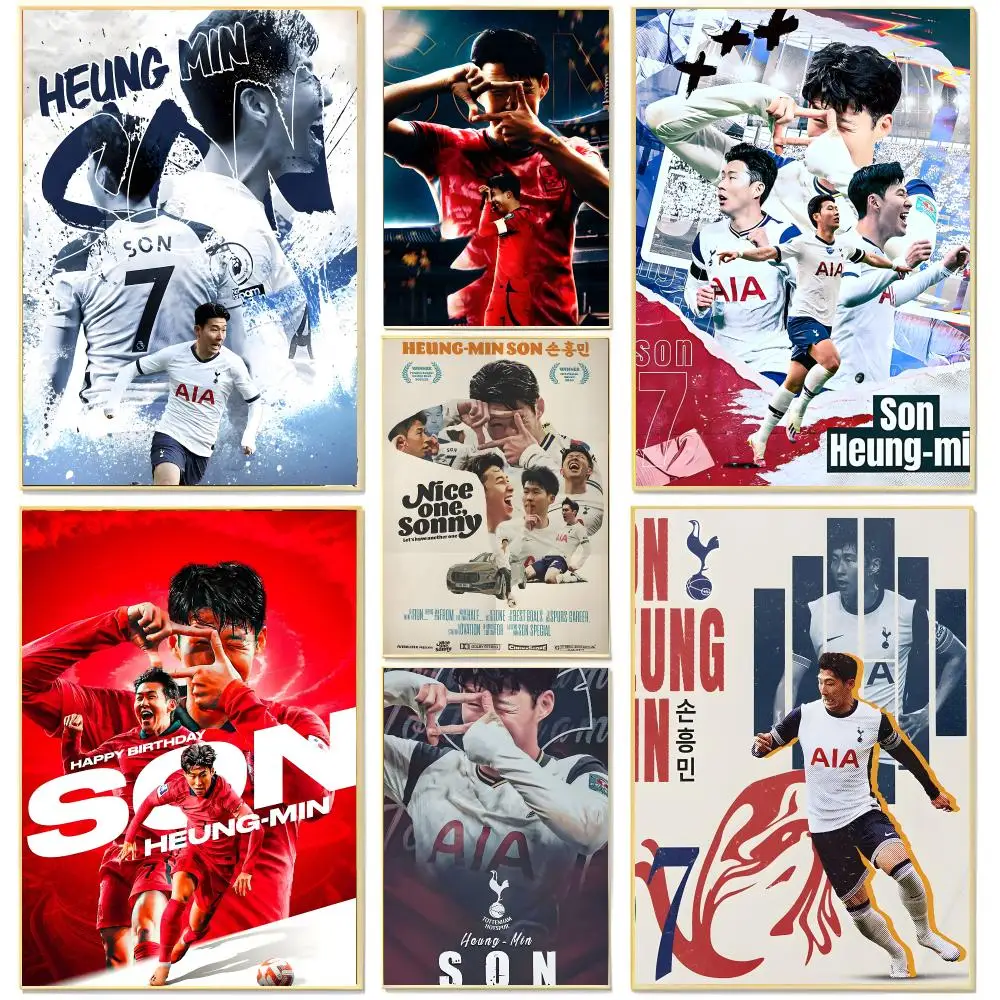 athlete football S-Son Heung-min Poster Living Room Bedroom Decorative Print Unframed Decor