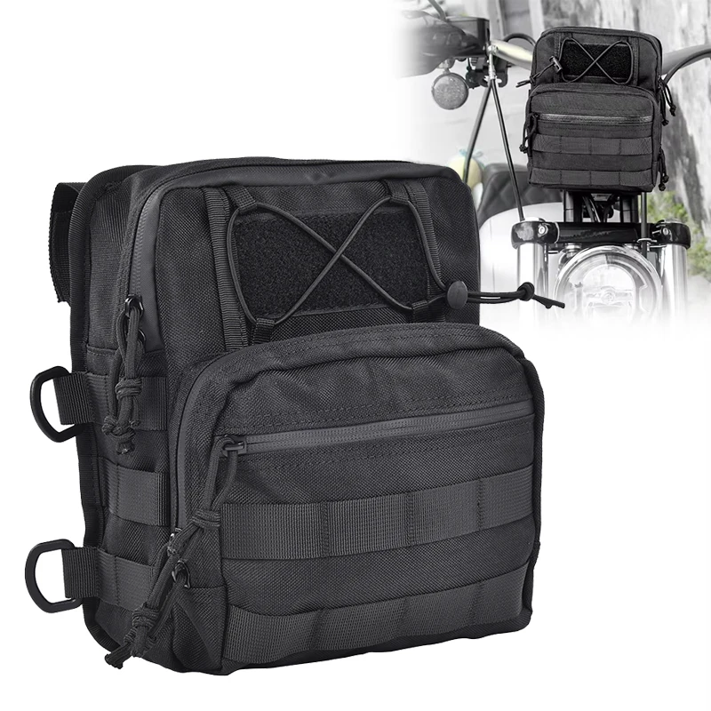 

Motorcycle Handlebar Bag Front Storage Bag Universal For Harley Touring Softail Sportster XL Dyna T-Bar Club Style Handle Bags