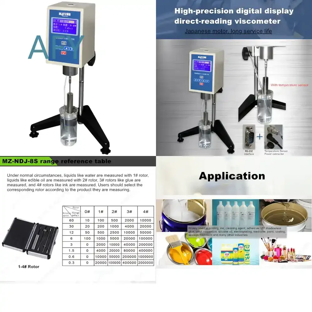 MZ-NDJ-8S for Rotary Digital Display Portable Viscosity Tester for Lab Fluid Measurement Viscosimeter for Oil Paint Resin