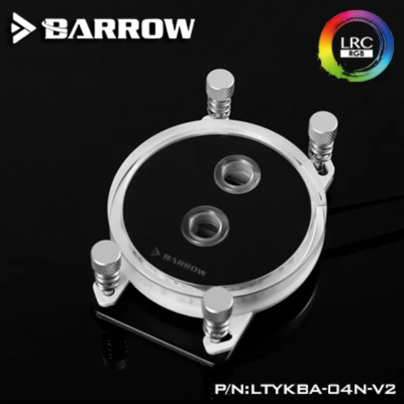 Barrow LTYKBA-04N-V2, For AM4 CPU Water Blocks, LRC RGB v2 Acrylic Micro cutting Micro waterway Water Cooling Block