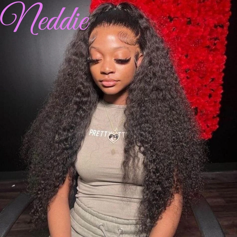 Lace Frontal wig 13x6 HD Transparent Curly Wigs Human Hair 100% Natural 30 40 Inch Deep Wave Brazilian Wigs Lace Front wigs