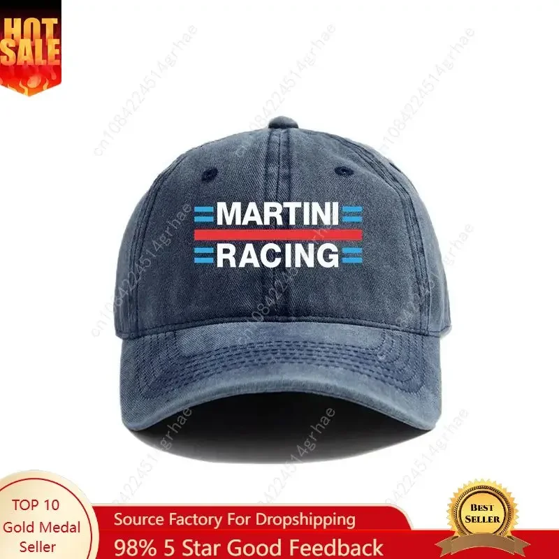 

Martini Racing Baseball Caps Distressed Hats Cap Men Women Retro Outdoor Summer Adjustable Dad Hats