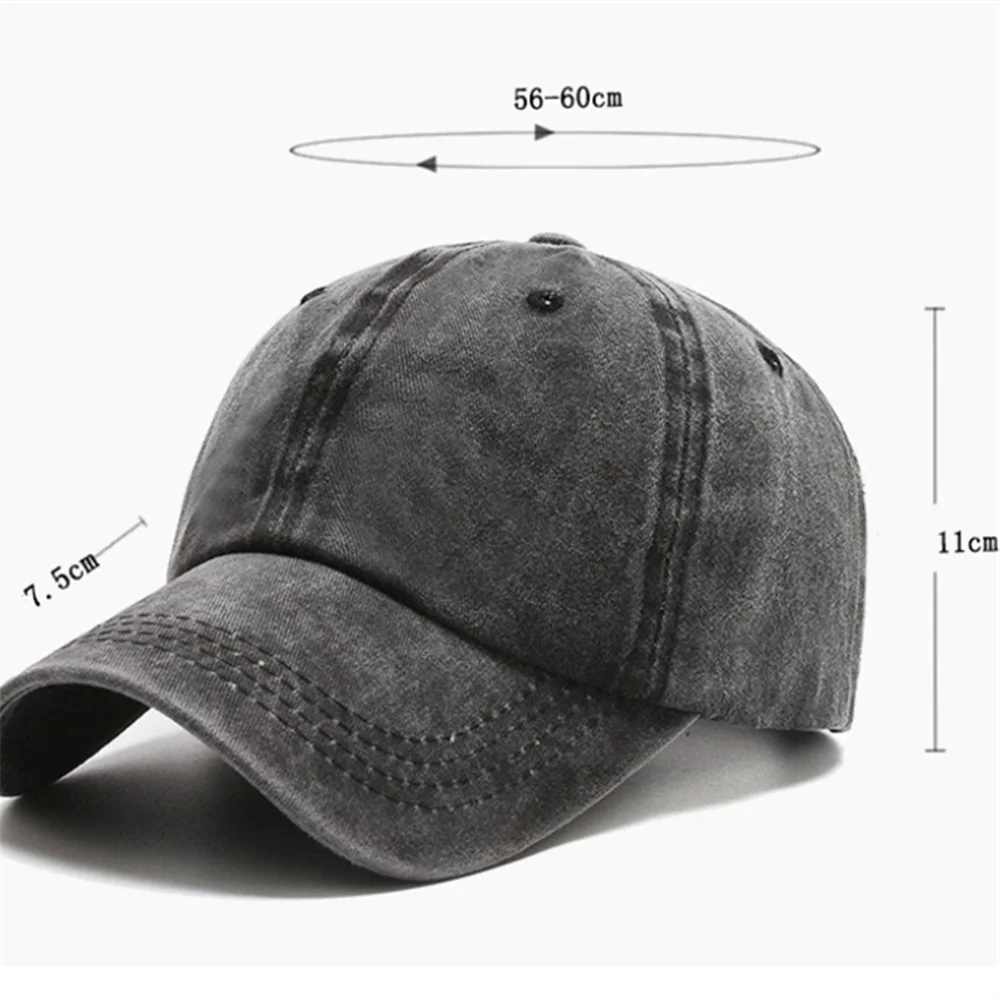 Solid Washed Denim Baseball Cap Vintage Unisex Cotton Sport Hat Outdoor Soft Top Breathable Versatile Sunshade Caps Women Men