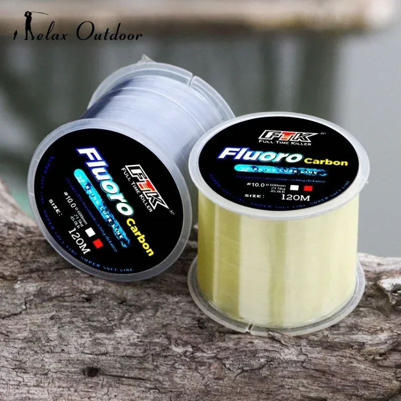 120m Fluorocarbon Fishing Line Invisible Nylon Fishing Line Speckle 0.20mm-0.60mm 7.15LB-45LB Super Strong Spotted Line