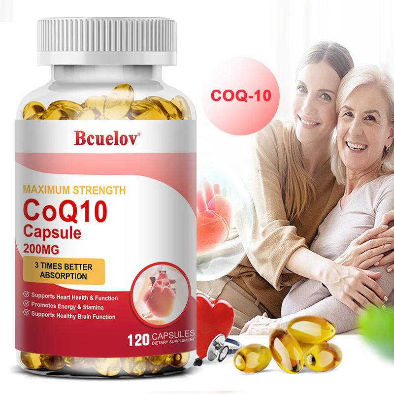 Bcuelov CoQ10 200 Mg - 3x More Absorption | CoQ-10 | Non-GMO, Gluten-Free Vegan | Dietary Vitamin Supplement