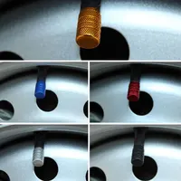 DSYCAR 4Pcs Silver Car Tire Valve Stems Cap Knurling Style Tire Valve Cap Aluminum Tire Wheel Stem Air Valve Cap for US Schrader 5