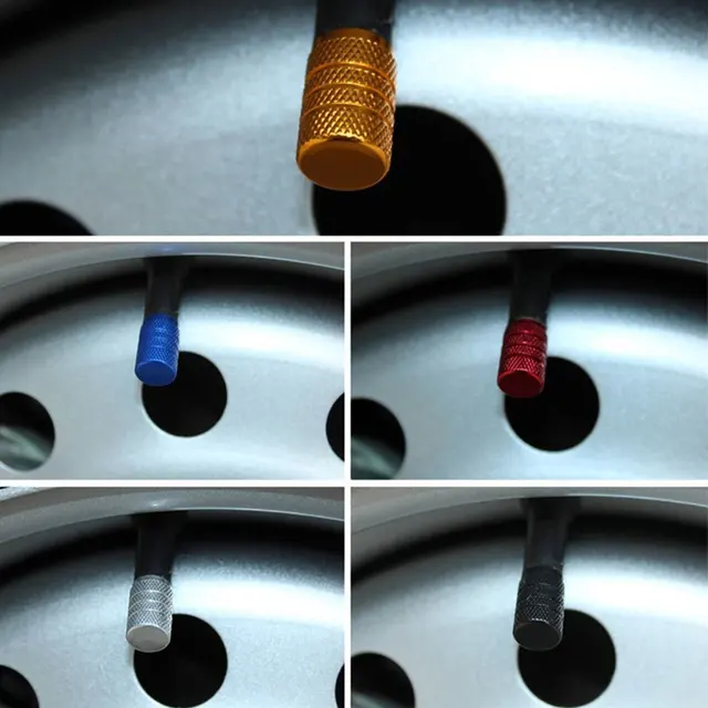 DSYCAR 4Pcs Silver Car Tire Valve Stems Cap Knurling Style Tire Valve Cap Aluminum Tire Wheel Stem Air Valve Cap for US Schrader 5 DSYCAR 4Pcs Silver Car Tire Valve Stems Cap Knurling Style Tire Valve Cap Aluminum Tire Wheel Stem Air Valve Cap for US Schrader 5