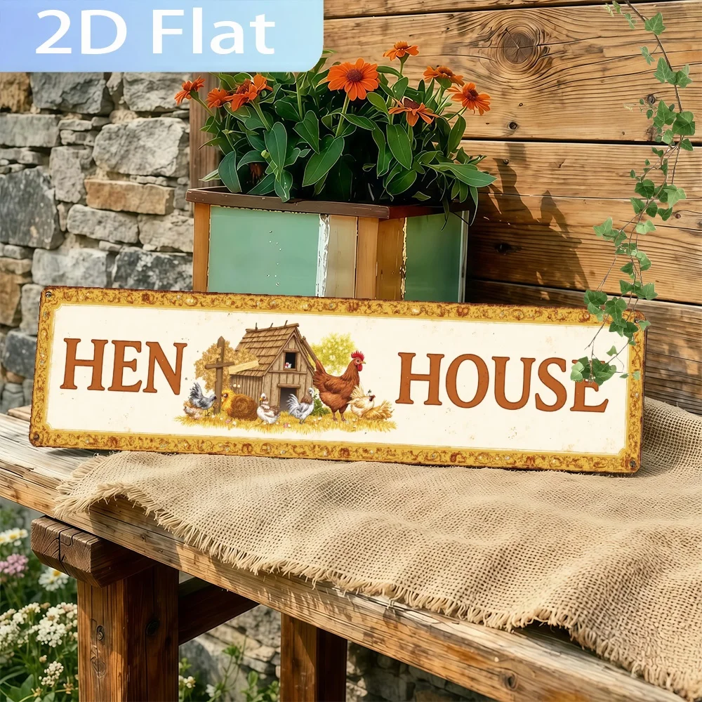 2D Flat, 1pc Vintage Aluminum Sign - 