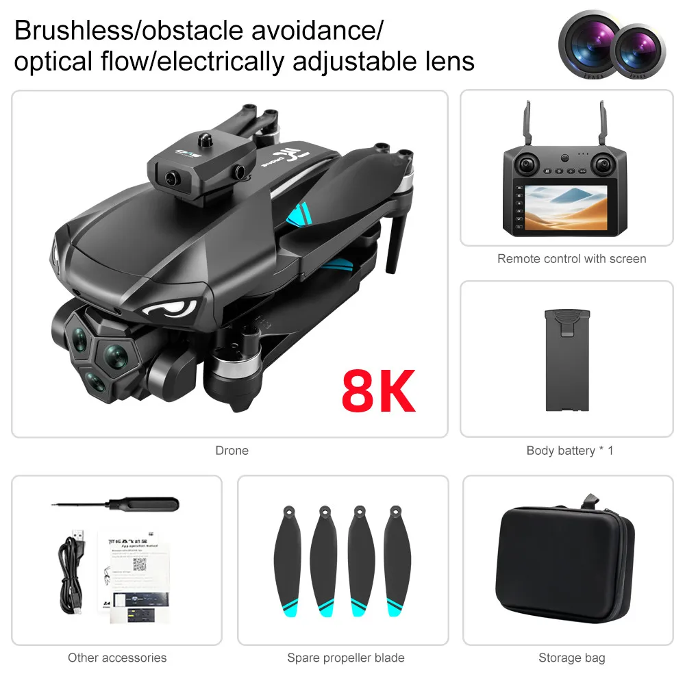 Acheter Nouveau drone V168 Max Pro 2025, GPS 8K, ESC professionnel, caméra HD 5G, WiFi, FPV, quadricoptère RC sans balais, évitement d'obstacles, retour automatique, jouet, cadeau