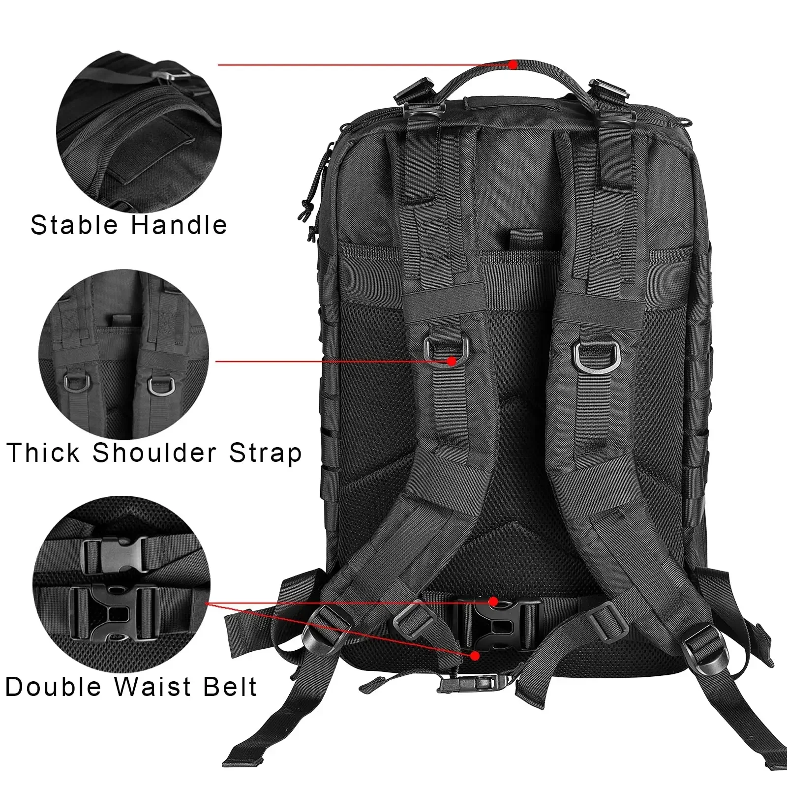 45L Man Tactical Backpacks HkingTraveling Bags Survival Outdoor 3P Assault Pack EDC Molle Pack For Trekking Hunting Bag