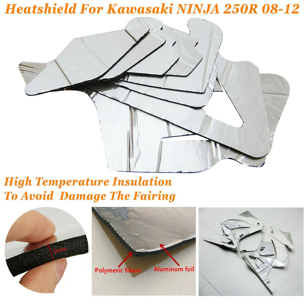 Heat Shield Fairing Melting Protection Pre-Cut For Kawasaki Ninja 250R NINJA250R 2008-2012 Insulation Sponge