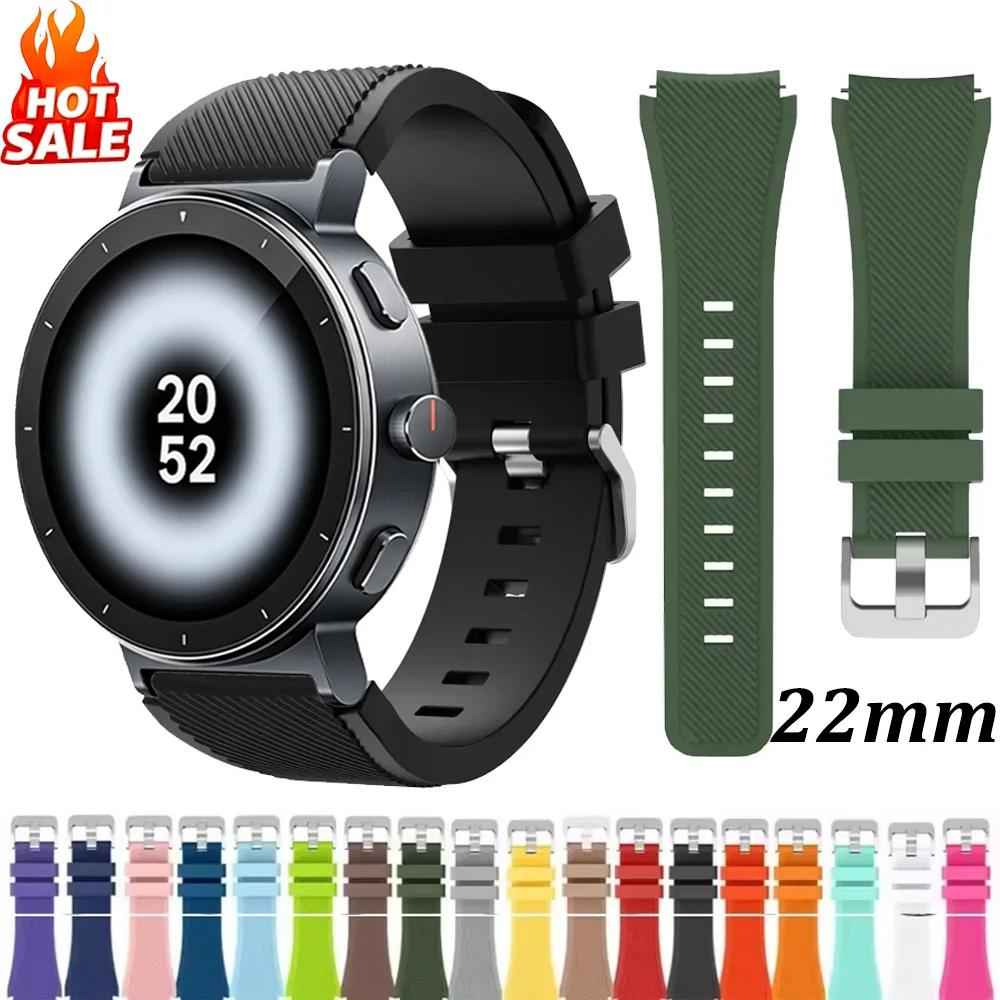 22mm Silicone Strap for Realme Watch S5-5-S-3-2 Pro/Oneplus Watch Lite 4 3 2 Bracelet Amazfit Active Max/Bip Max 6 5/Balance 2 3