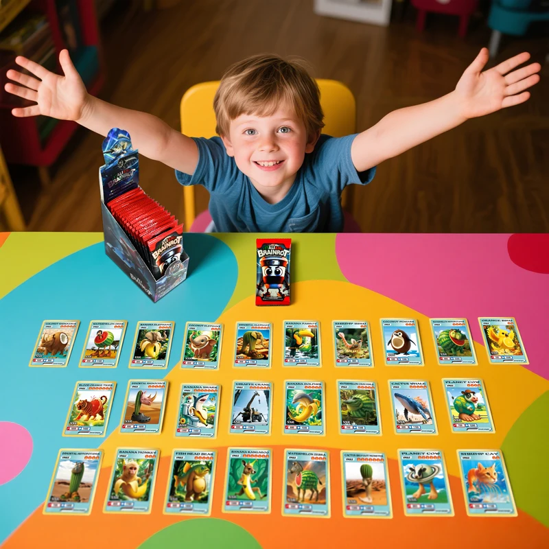 150 SZTUK Kart Kolekcjonerskich Gra Włoski Brainrot Zestaw Tralalero Tralala Karta Tungtungtungsahur Postacie Anime Karty Flash Prezent dla Dzieci