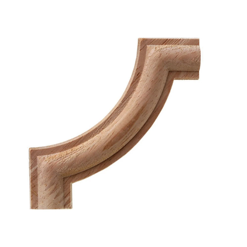 

New Unpainted Oak Home Furniture Corner Applique Onlay Decal Carved Wave Flower Decorative Wood Appliques