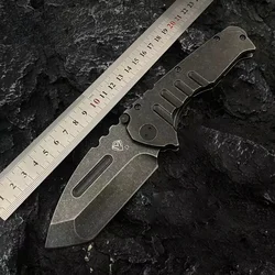 EDC Portable Pocket Knife,D2 steel outdoor folding knife multi-purpose fishing hiking knife, field survival knife tactical knife