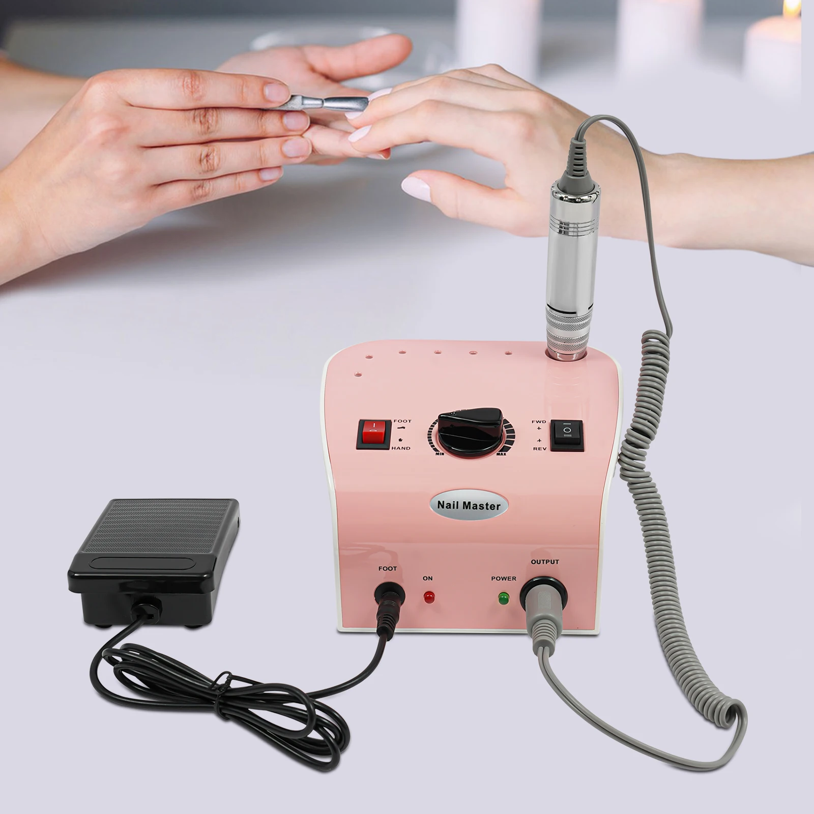 Máquina de manicura, pulidora de uñas profesional de 220V, lima de uñas eléctrica, construcción duradera de ABS y cobre, para manicura y pedicura