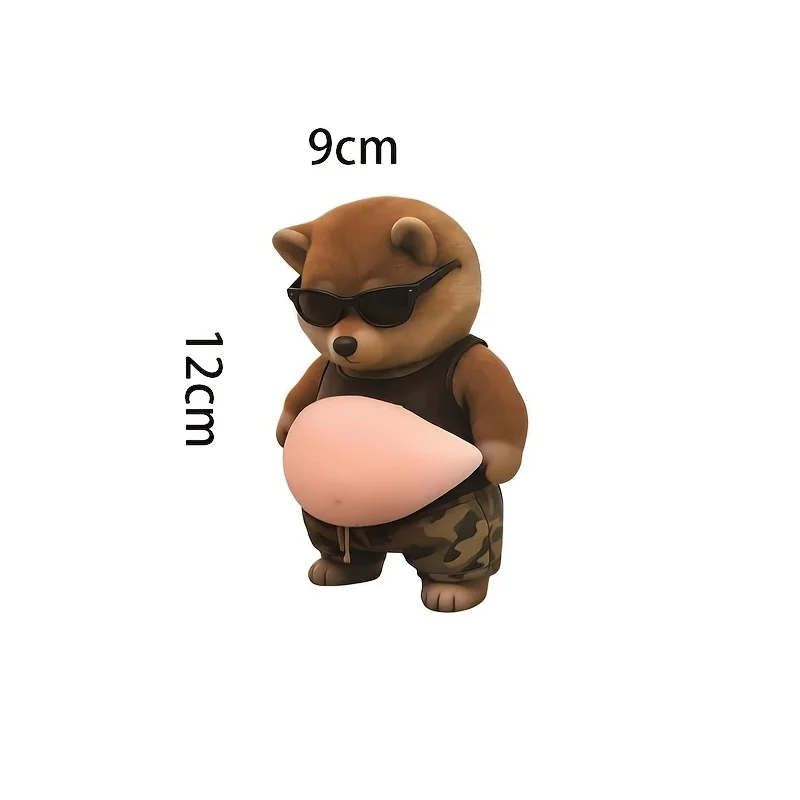 2026 3D Cartoon Cat Shiba Inu Squishy Belly Car Bumper Anti Collision Stickers Kawaii Decor For Refrigerator Decompression toys