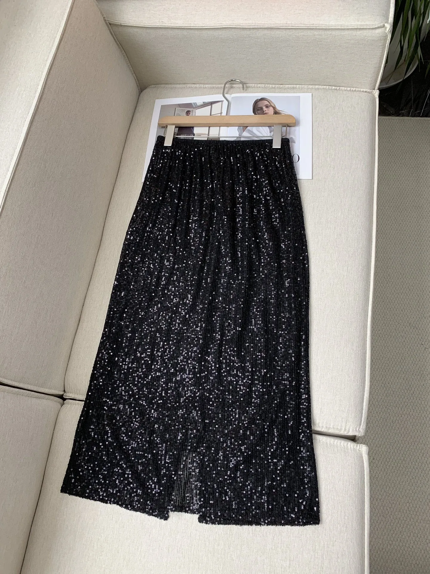 

New Autumn Sequined Sequined Mid-Length Skirt For Women