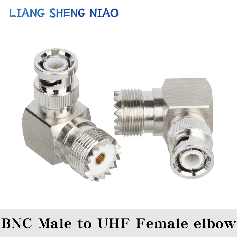 1pcs UHF SO239 PL259 TO BNC Connector BNC Male Jack To UHF bending Female Plug SL16 RF Coax Connector Straight Adapter 90 degree