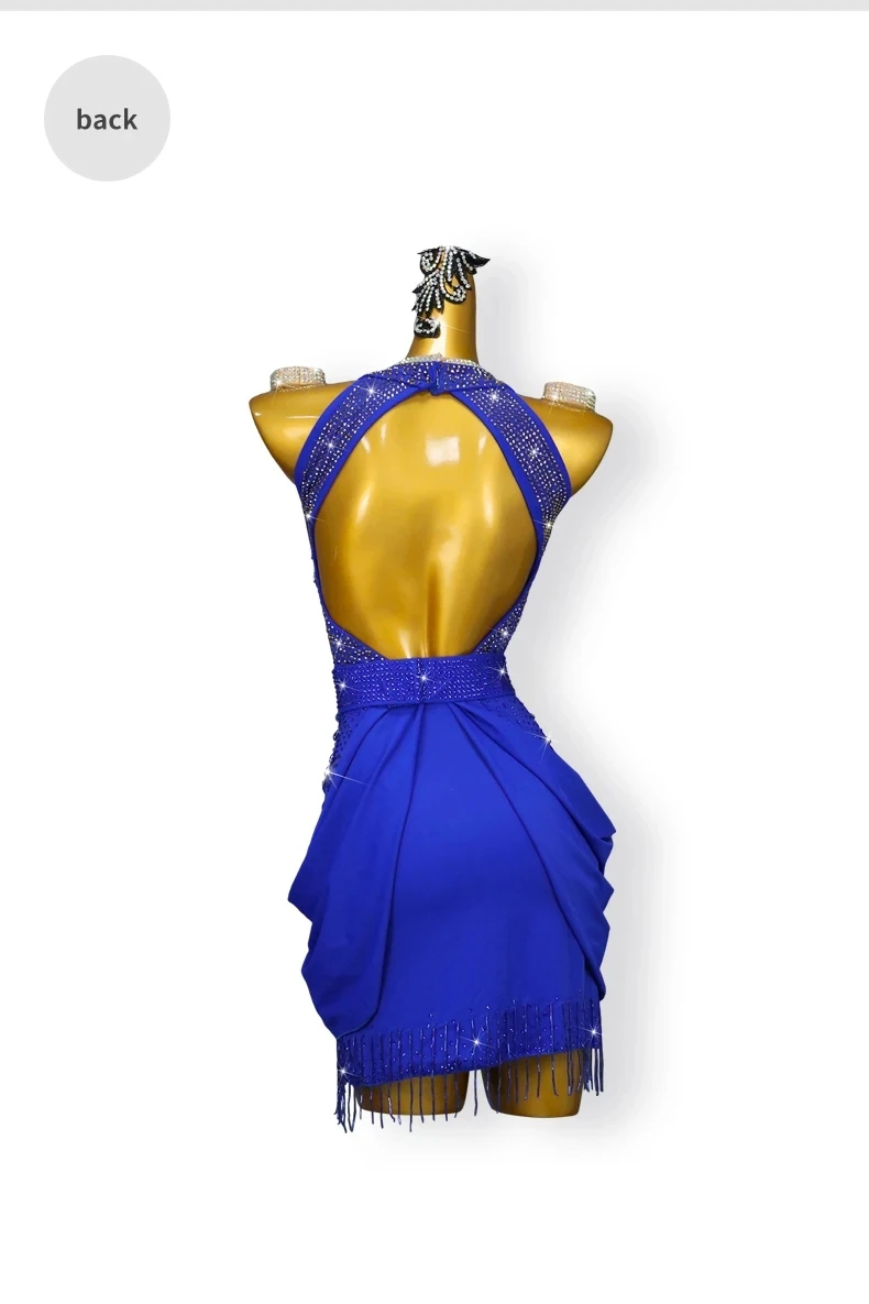 Latein-Tanzkleid, Damen-Tanzkleidung, Rock, sexy amerikanische Kleidung, Sport, Bühne, Samba, Übungskostüm, Mädchen, Abend, Kabarett-Anzug – Detail 10