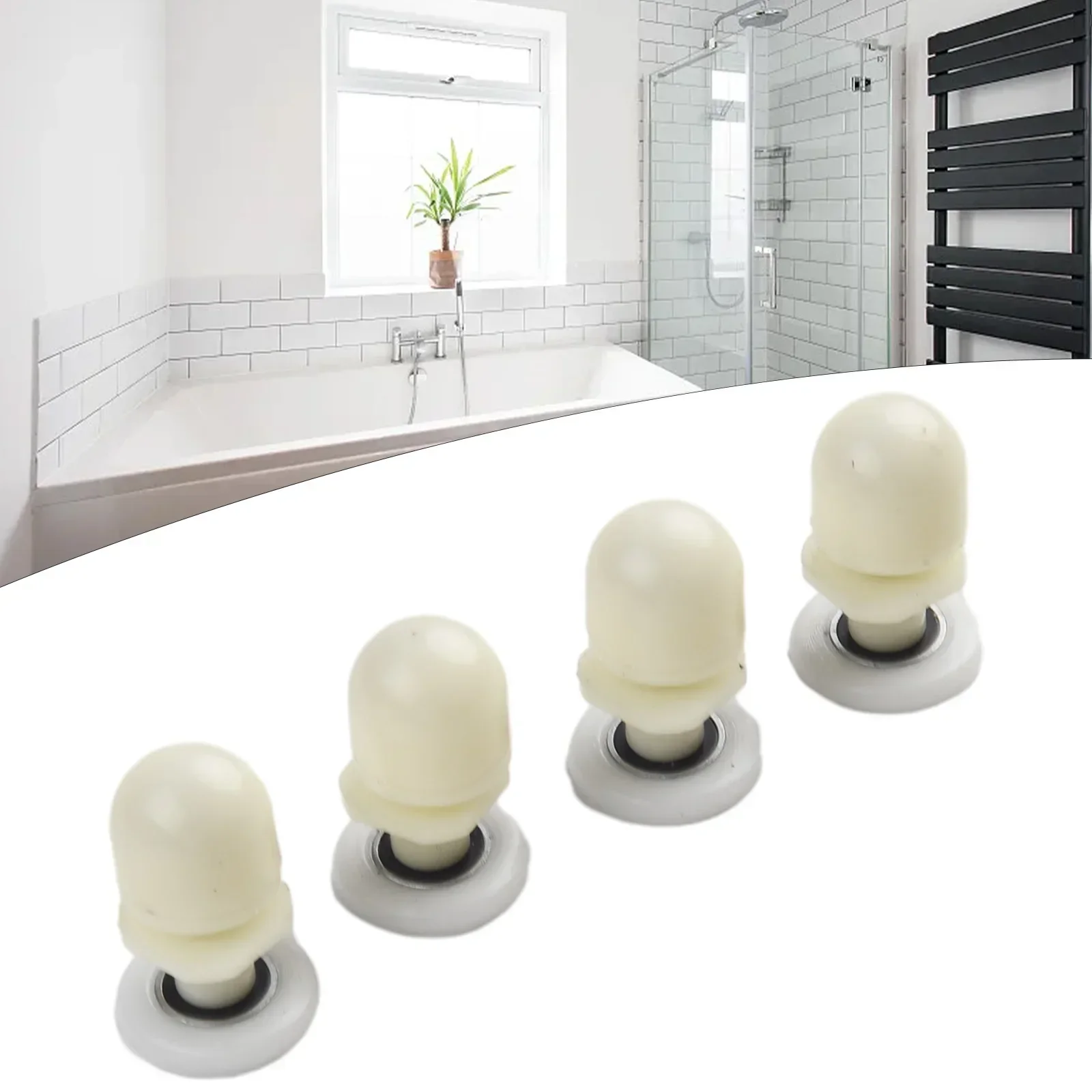 Rouleaux de porte de douche simples pour la plupart des cabines, poulies de portes en verre, 19mm, 23mm, 25mm, lot de 4