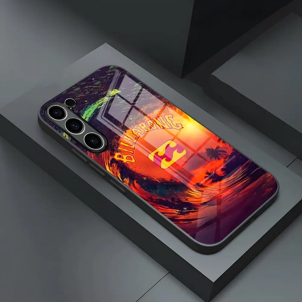 C_Casual-S-Surf-B_BillabongeS Capa de telefone para S24 Ultra Samsung S23 Fe S25 S22 S20 S21 Plus A54 A34 A53 A16 Capa de vidro