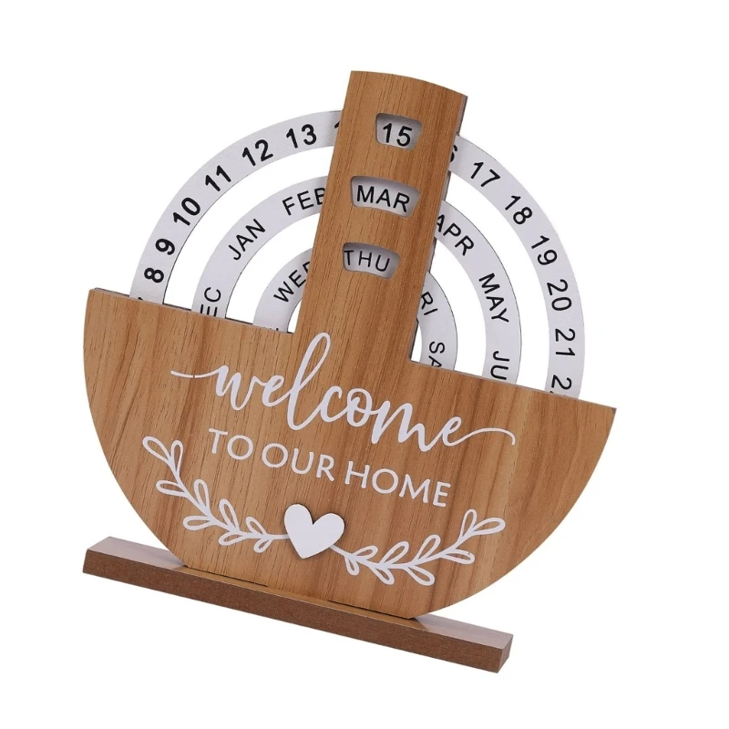 Permanent Calendar with Easy to Change Date and Day Rotatable Calendar for Stylish Home and Office Desktop Decors B03D