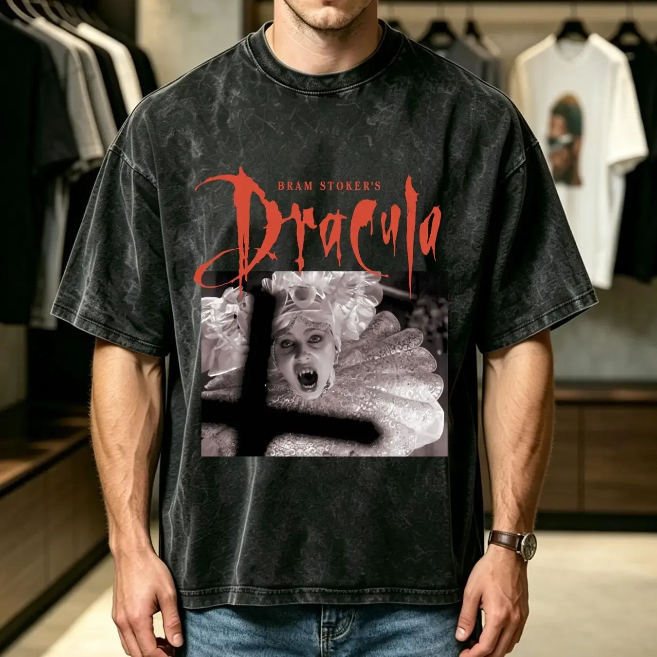 washed T Shirt NEW LISTING Bram Stoker's Dracula Movie Cotton Black S 3XL VN2613 vintage Washed Casual designer clothes Stylish