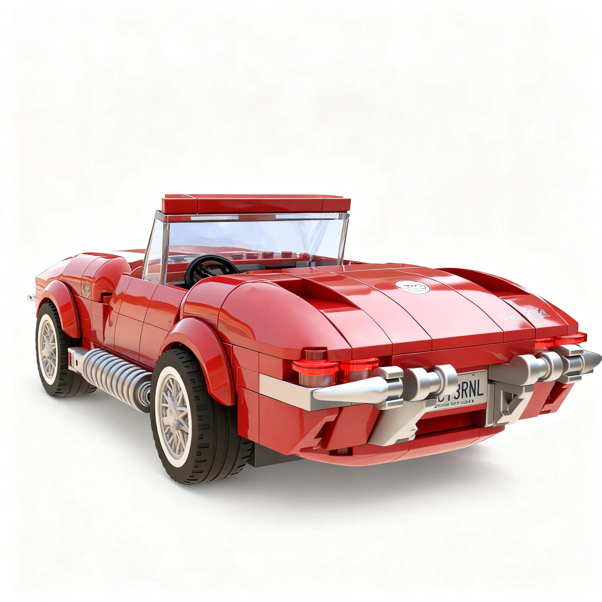 345pcs MOC MOCturnal Corvette C2 Stingray Convertible Red Edition City Champions Model Building Blocks Christmas Gifts Assemble
