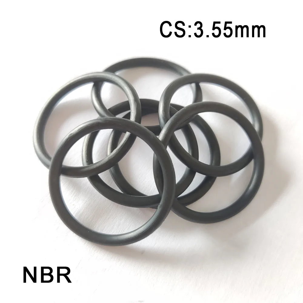 NBR O-Ring Rubber Seal CS 3.55mm Nitrile Butadiene Rubber Ring Gasket Prevent Oil/Air/Water Leakage  Sealing Washer ID*CS