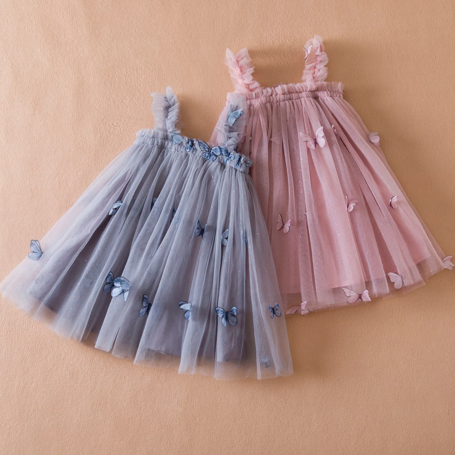 Robe d'été dégradée pour petites filles, vêtements pour enfants, paillettes, étoiles, maille, mode, petite princesse, Noël, cadeau de fête d'anniversaire, 2-10 ans