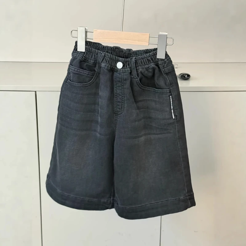 

Boys' Black Wide Leg Jeans 2026 Summer New, Thin Casual Denim Pants for Big Kids Breathable Daily Wear