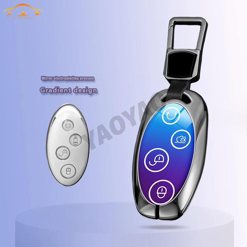 

Zinc Alloy Gradient Color Car Remote Key Shell For BYD Song Max Yuan S7 Qin 80 Auto Keychain Bag Protection