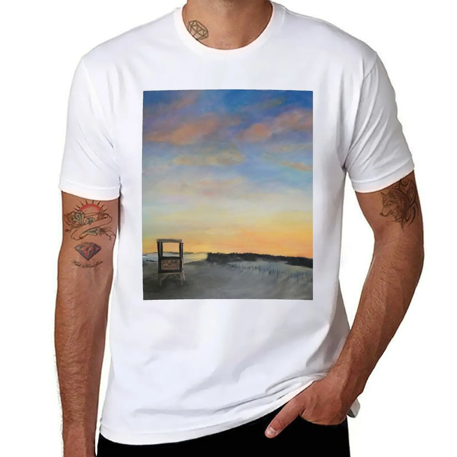 

Ocean City Lifeguard Stand at Sunset T-Shirt t shirt man designer t shirt custom print T-Shirt